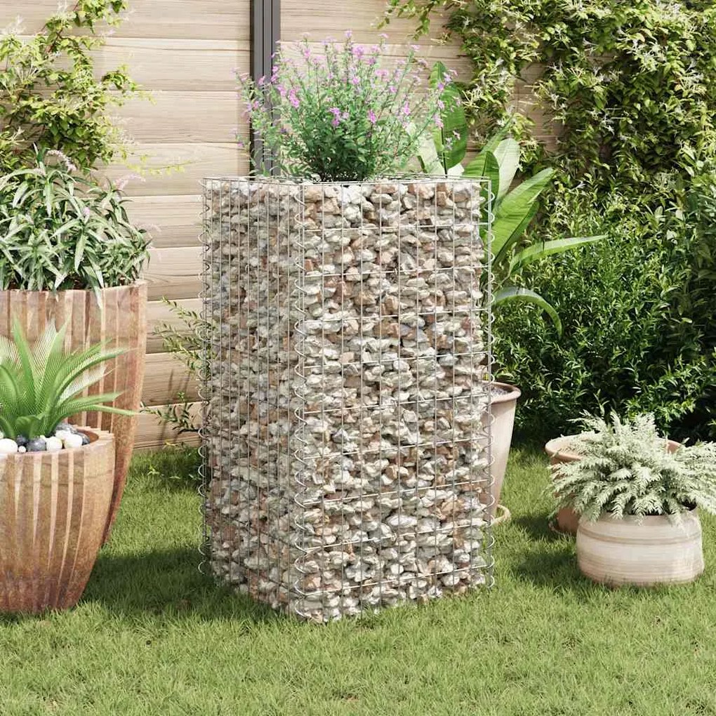 Gabbione Letto Rialzato Da Giardino İn Acciaio 50x50x100 Cm /