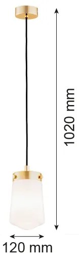 Argon 8004 - Lampadario a sospensione con filo PASADENA 1xE27/15W/230V oro/bianco
