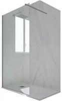 Parete doccia Walk-in da 100 CM H 200 Vetro Trasparente Profilo Lavanda in pvc mod. Kolors