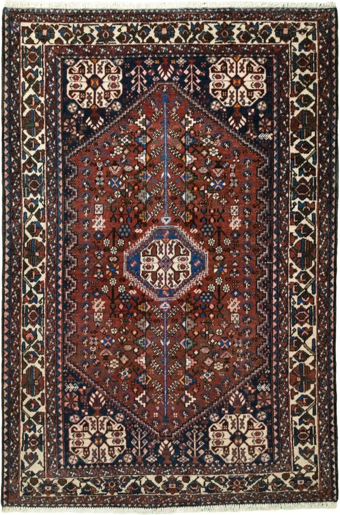 Abadeh Tappeto 150x100 Rosso (Iran) Annodato A Mano