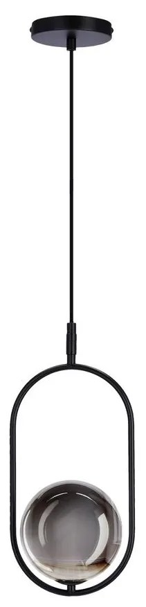 Lampadario a sospensione con filo CORDEL 1xG9/28W/230V nero/fumé nero