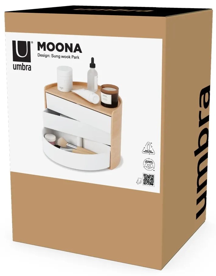 Organizzatore bagno rotante in colore naturale Moona - Umbra