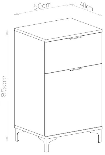 Armadietto con cassetto LORA bianco