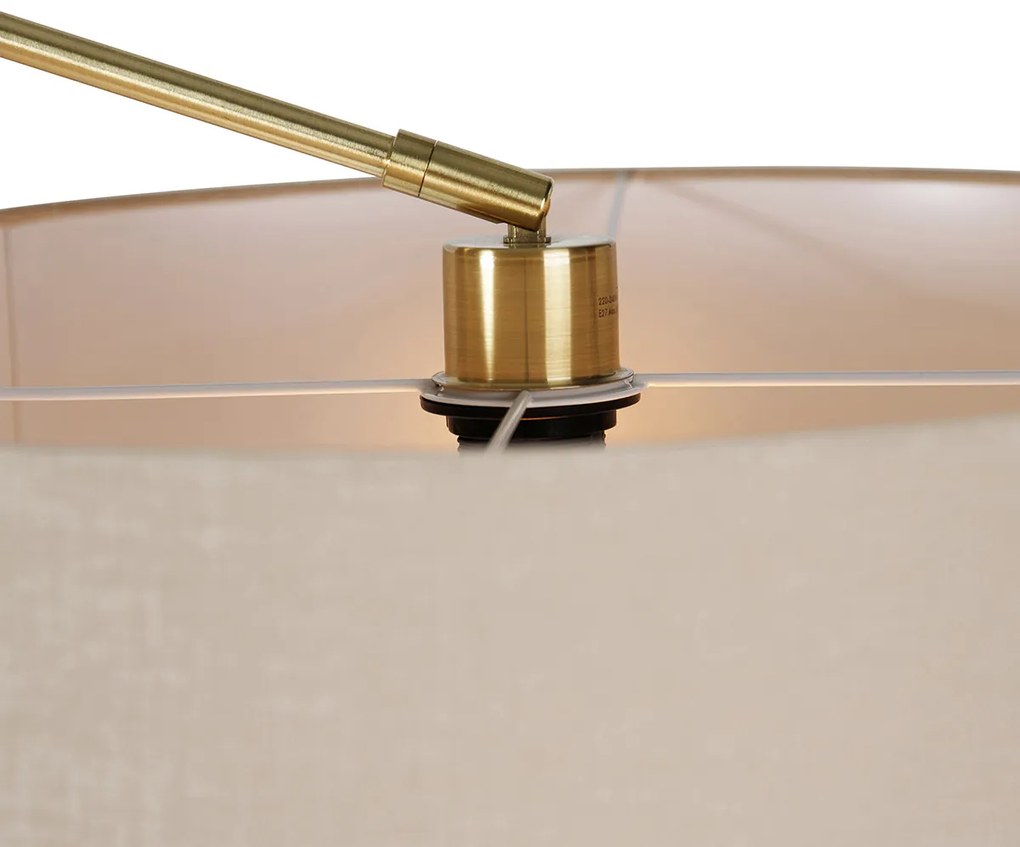Lampada da terra oro con paralume marrone chiaro 50 cm regolabile - Editor