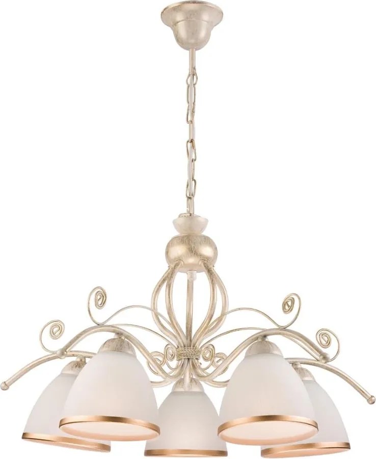 Lampadario a catena RETRO II 5xE27/60W/230V bianco patinato