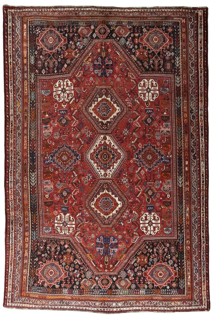 Shiraz Tappeto persiano 320x210 Rosso (Iran) Annodato A Mano