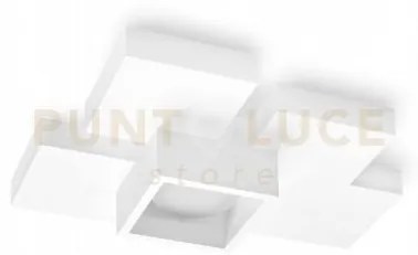 Side lampada da soffitto 1 luce cubo lm gx53 in gesso bianco 33,5cm