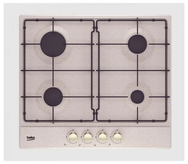 Beko hiag 64224 savr piano cottura da incasso 60cm 4 fuochi colore avena comandi frontali