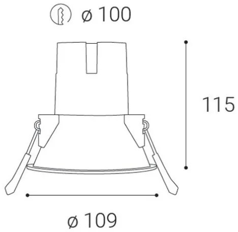 LED2-Lampada LED da bagno ZERO LED/10W/230V 3000K CRI 95 IP43 nero d.10,9cm