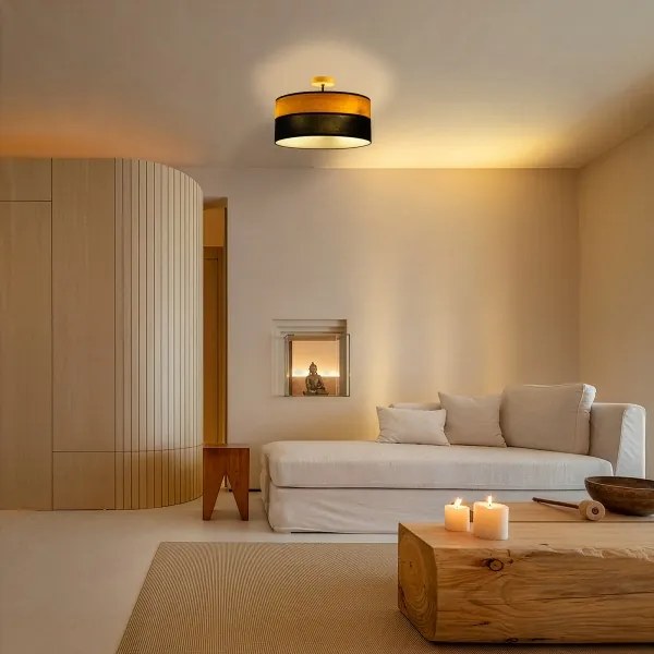 Plafoniera ALBA 3xE27/15W/230V Ø 40 cm nero/marrone