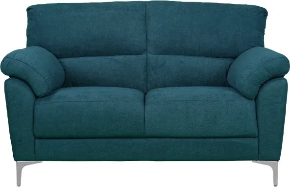 Divano in tessuto a 2 posti 146 cm braccioli imbottito GIADA Petrolio