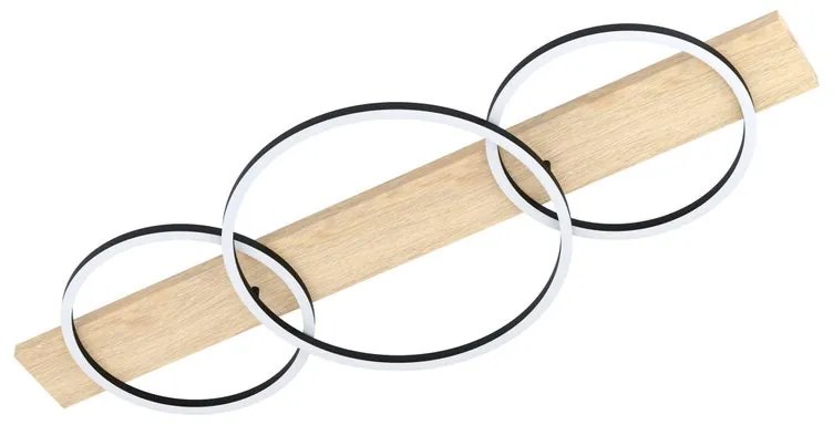 Plafoniera LED Boyal nero bianco caldo EGLO