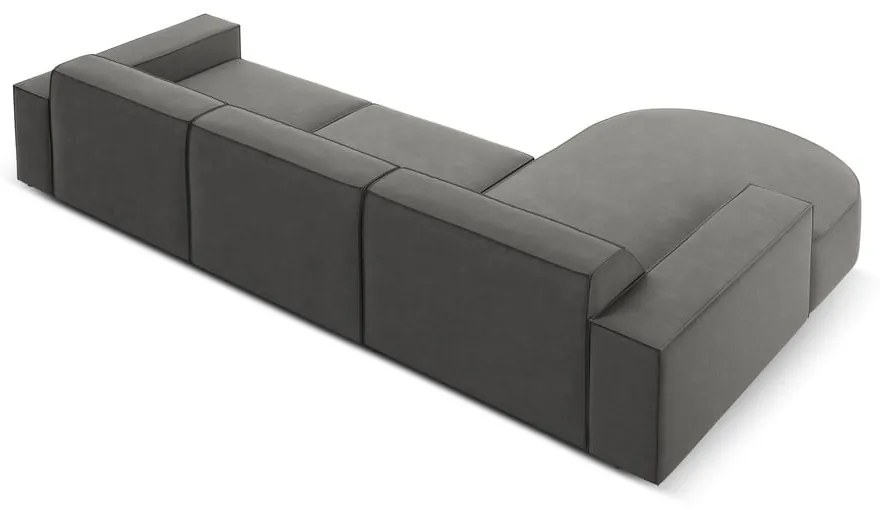 Divano angolare in velluto grigio (angolo sinistro) Jodie - Micadoni Home