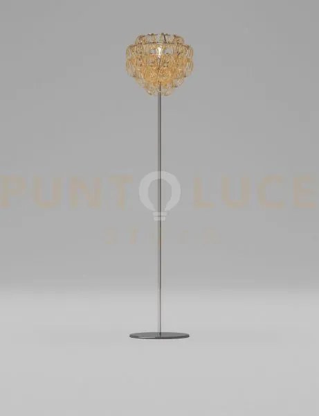Giogali lampada da terra cristallo ambra e cromo lucido 1 luce atta...