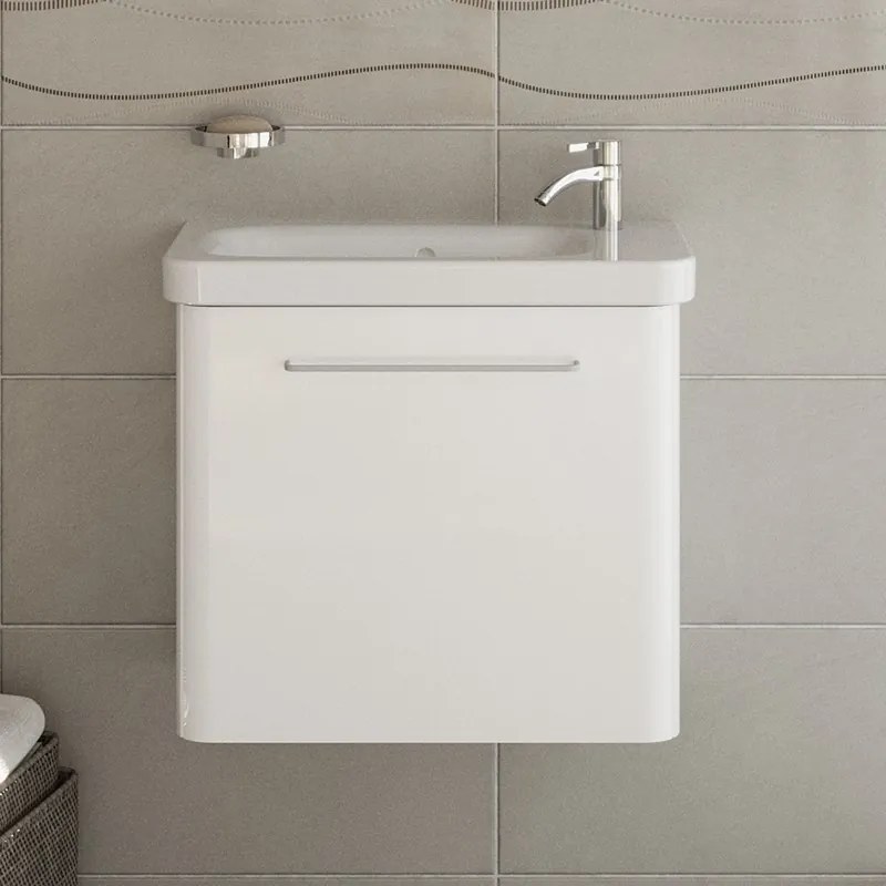 Kamalu - Mobiletto bagno 60 cm profondità ridotta colore bianco | LAC-IRIS-60-B
