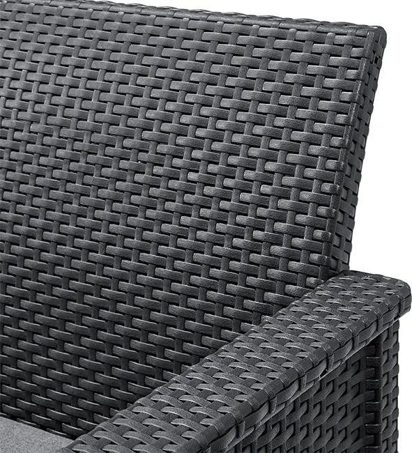 Set da Giardino Divano 2 Poltrone e Tavolino in Resina Keter Emma Lounge Antracite...