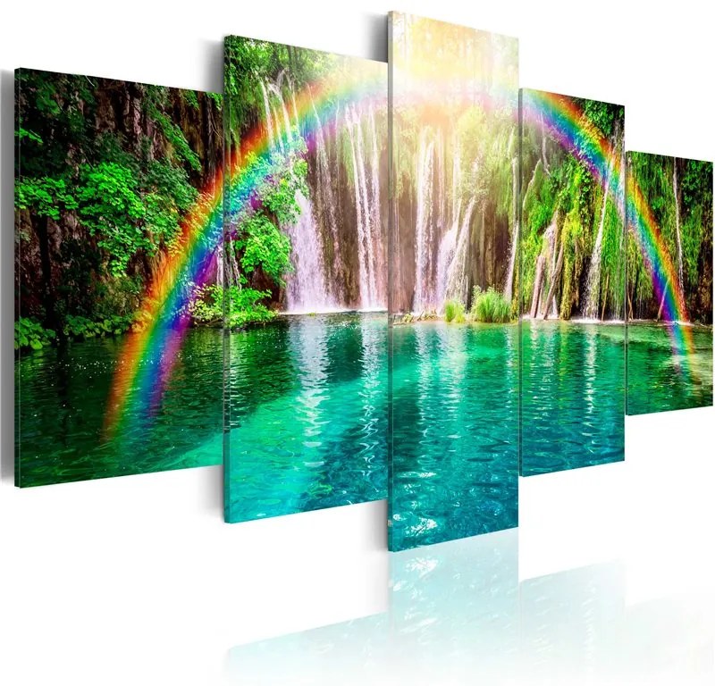 Quadro TEmpo di arcobaleno  Colore Verde, Dimensioni e Misure 100x50