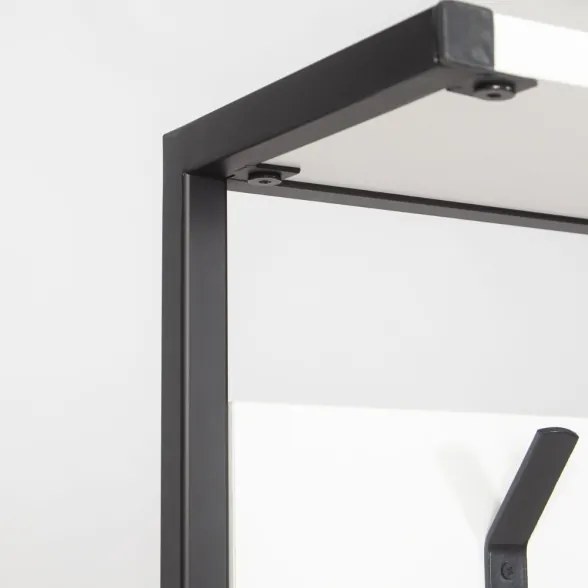 Scaffale Ingresso Industrial 78x30x182 Con Appendiabiti E Scarpiera Nomad Bianco