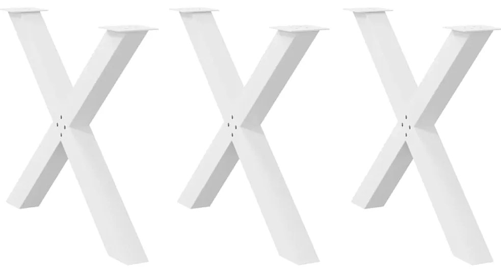 Gambe Tavolo Pranzo A X 3 Pz Bianco 90x(72-73) Cm Acciaio /