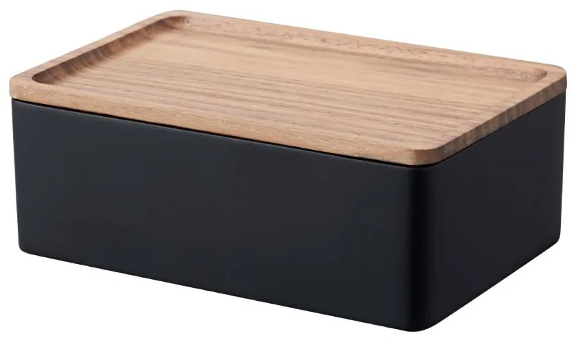 Scatola con coperchio nera 18,5x12,5x7 cm Rin – YAMAZAKI