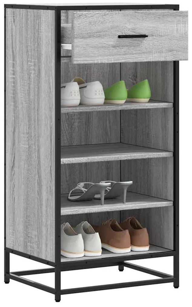 Scarpiera Grigio Sonoma 48x38x97,5 Cm İn Legno Multistrato /