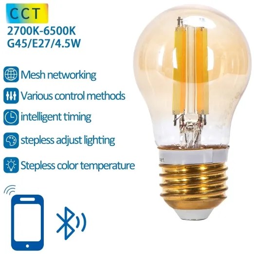 Lampadina LED FILAMENT G45 E27/4,5W/230V 2700-6500K - Aigostar