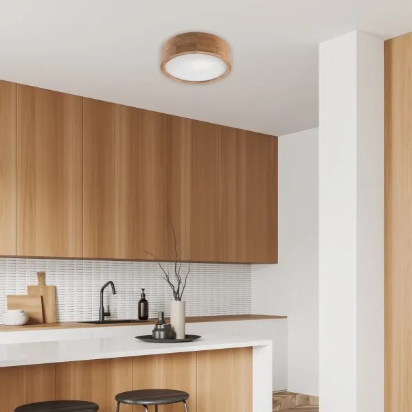 Brilagi - LED RGBW dimmerabile plafoniera CARVALHO 1xE27/9W/230V Wi-Fi rovere Ø 27,5