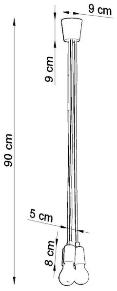 Lampadario a sospensione con filo DIEGO 3xE27/60W/230V