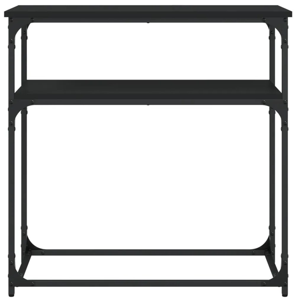 Tavolino consolle nero 75x35,5x75 cm in legno multistrato