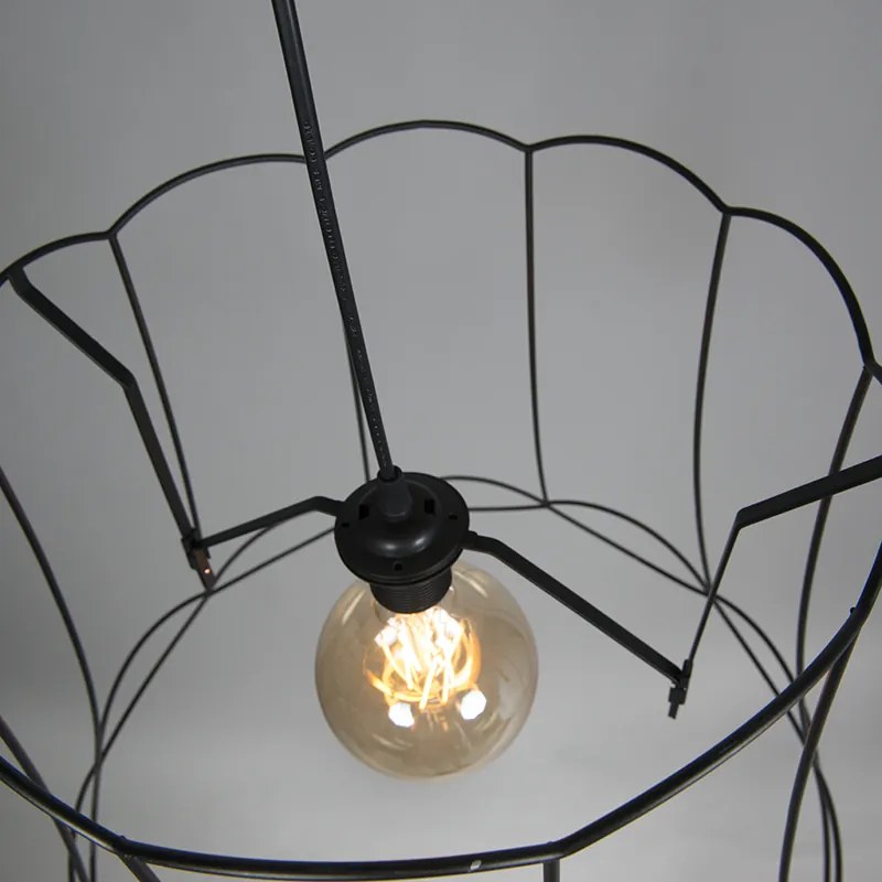 Set di 2 lampade a sospensione retrò nere 50 cm - Granny Frame