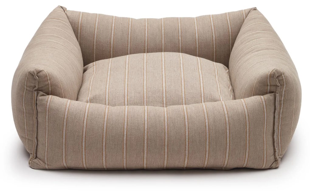 Kave Home - Cuccia piccola Toby a righe e pelo marrone 60 x 60 cm