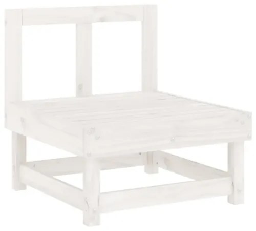 Set Salotto da Giardino 5 pz Bianco in Legno Massello di Pino