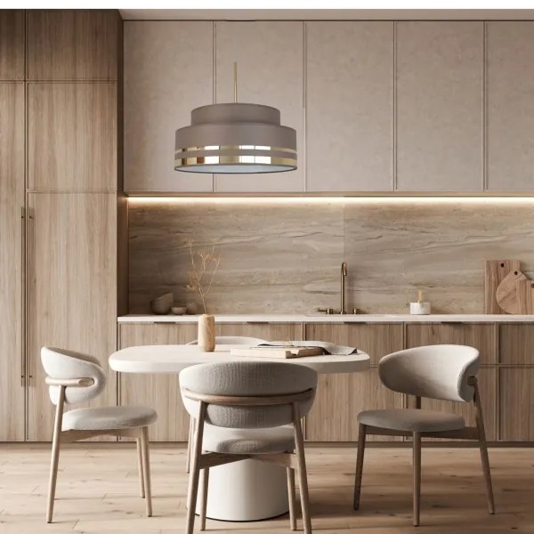 Lampadario a sospensione con filo TAMI 1xE27/60W/230V marrone/oro