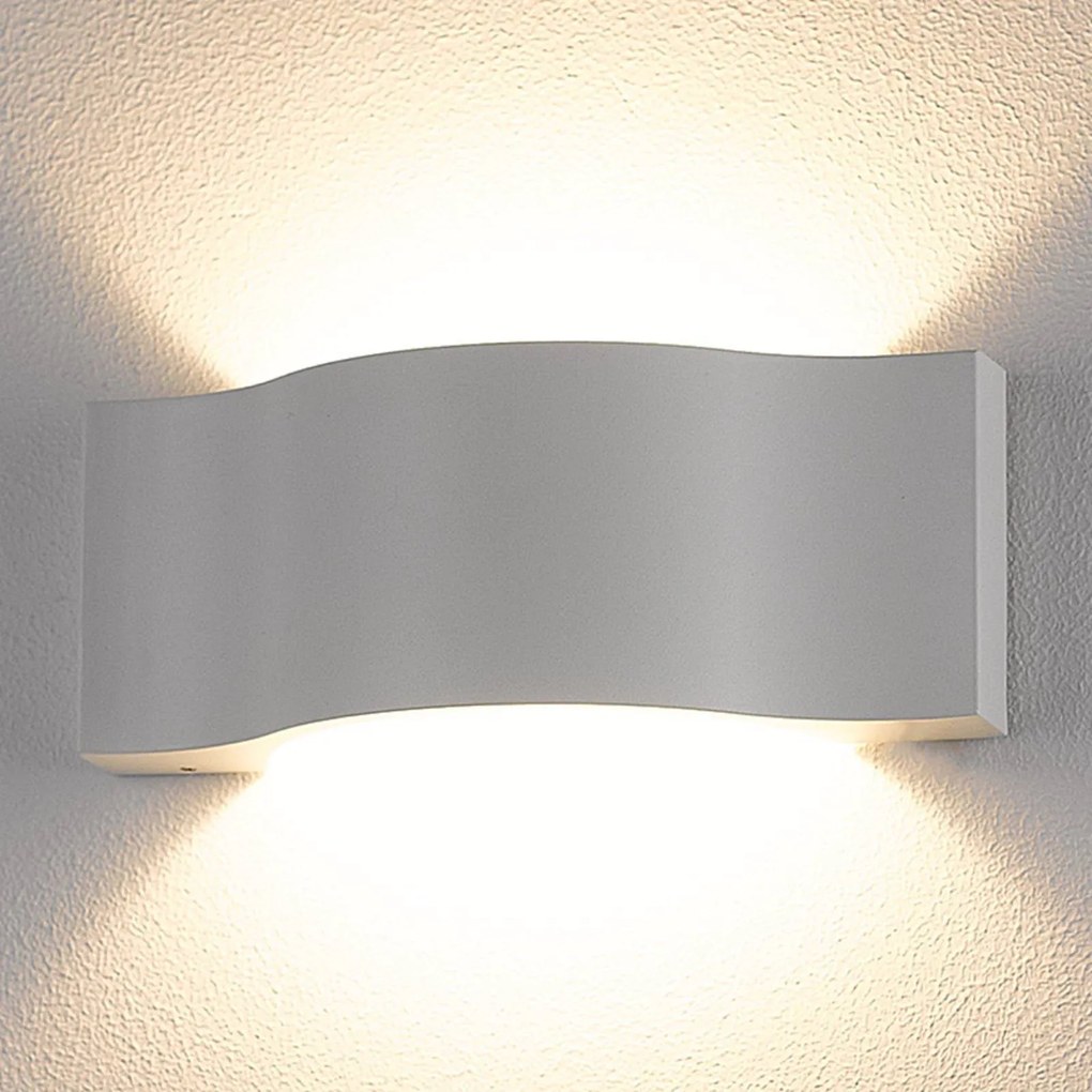 Applique da esterni a LED JACE Lucande, Bianco / Opale, Alluminio, Moderno, Applique LED da esterni