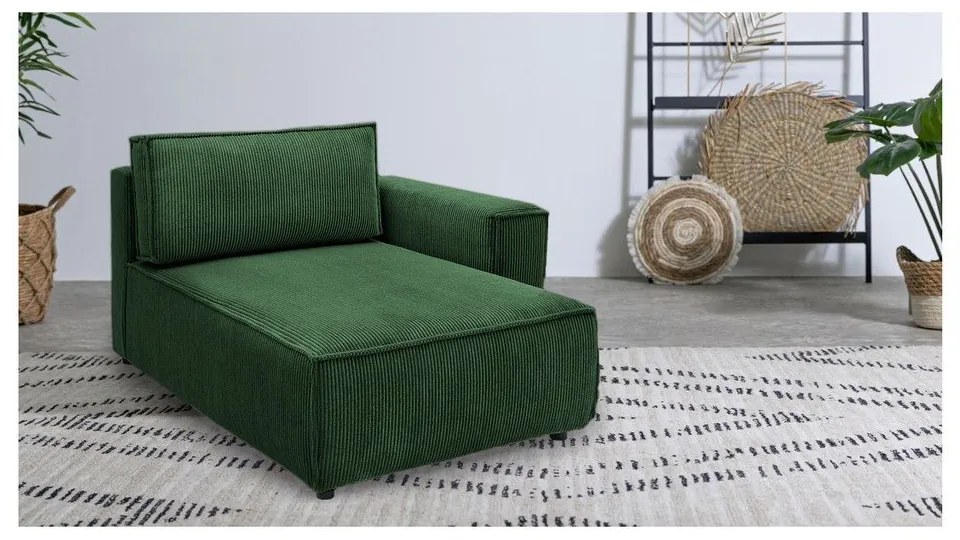 Modulo divano in velluto a coste verde, angolo destro Nihad modular - Bobochic Paris