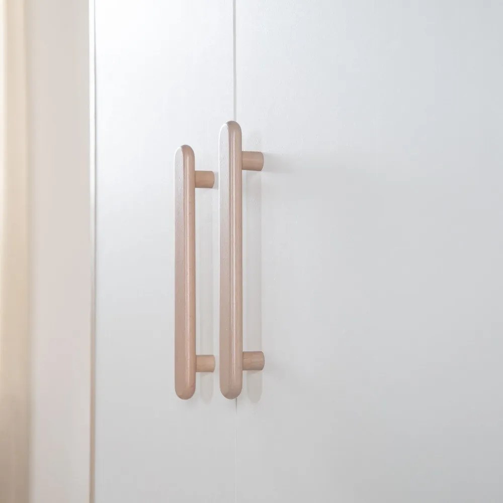 Armadio per bambini bianco/di colore naturale con effetto rovere 96x190x50 cm Cabane – Roba