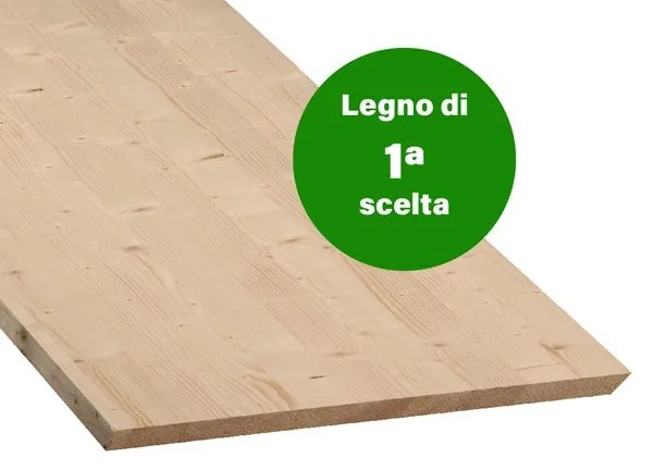 Tavola lamellare in legno di abete, 1° scelta L 60 x 150 cm x Sp 27 mm