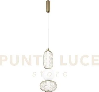 Lampadario a sospensione led inkas oro in vetro 24w 2460lm cct 3000...