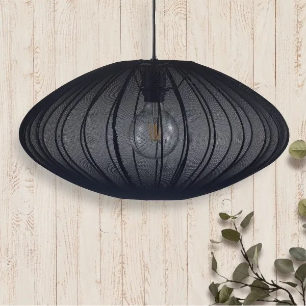 Lampadario a sospensione con filo KINU 1xE27/20W/230V diametro 50 cm nero
