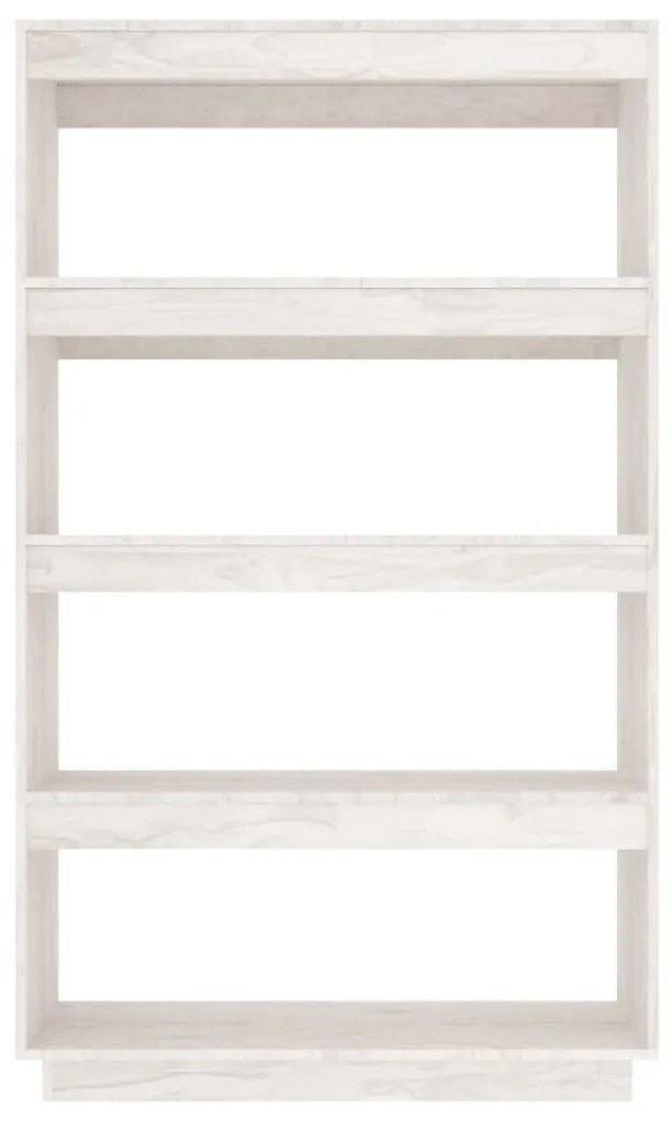 Libreria/Divisorio Bianco 80x35x135 cm Legno Massello di Pino