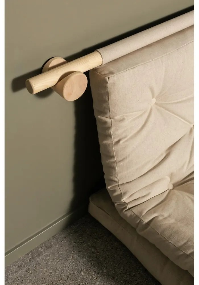 Divano color crema allungabile con rivestimento in velluto a coste 135 cm Hooked – Karup Design