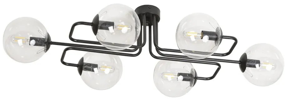 Lampadario da soffitto BRENDI 6 in acciaio e vetro 6xE14 Colore del corpo Trasparente