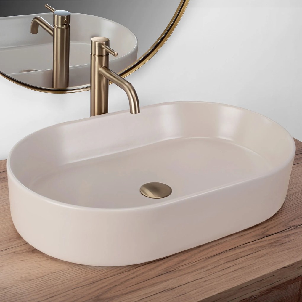 Lavabo da appoggio Rea NADIA 60 BEIGE MATT