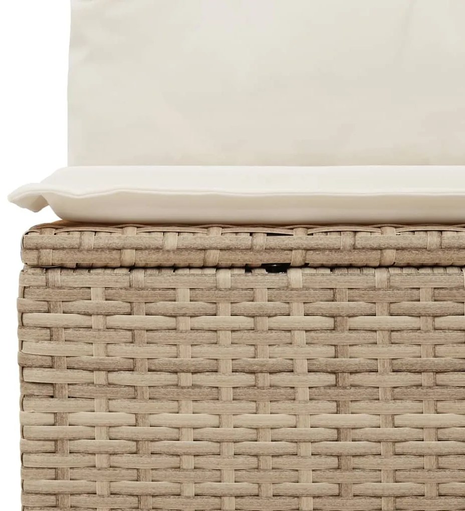 Set Divani da Giardino 11 pz con Cuscini Beige in Polyrattan