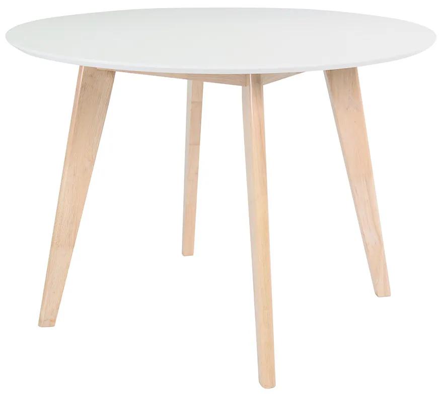 Tavolo in legno naturale e color bianco D100 LEENA