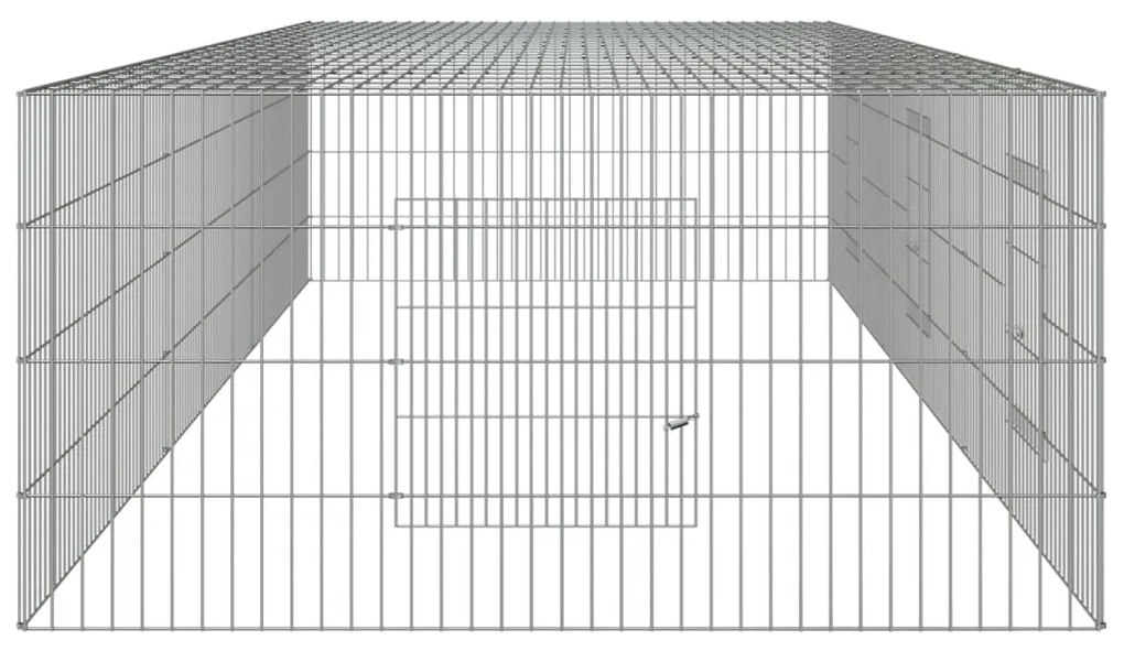 Conigliera con 3 pannelli 325x109x54 cm ferro zincato