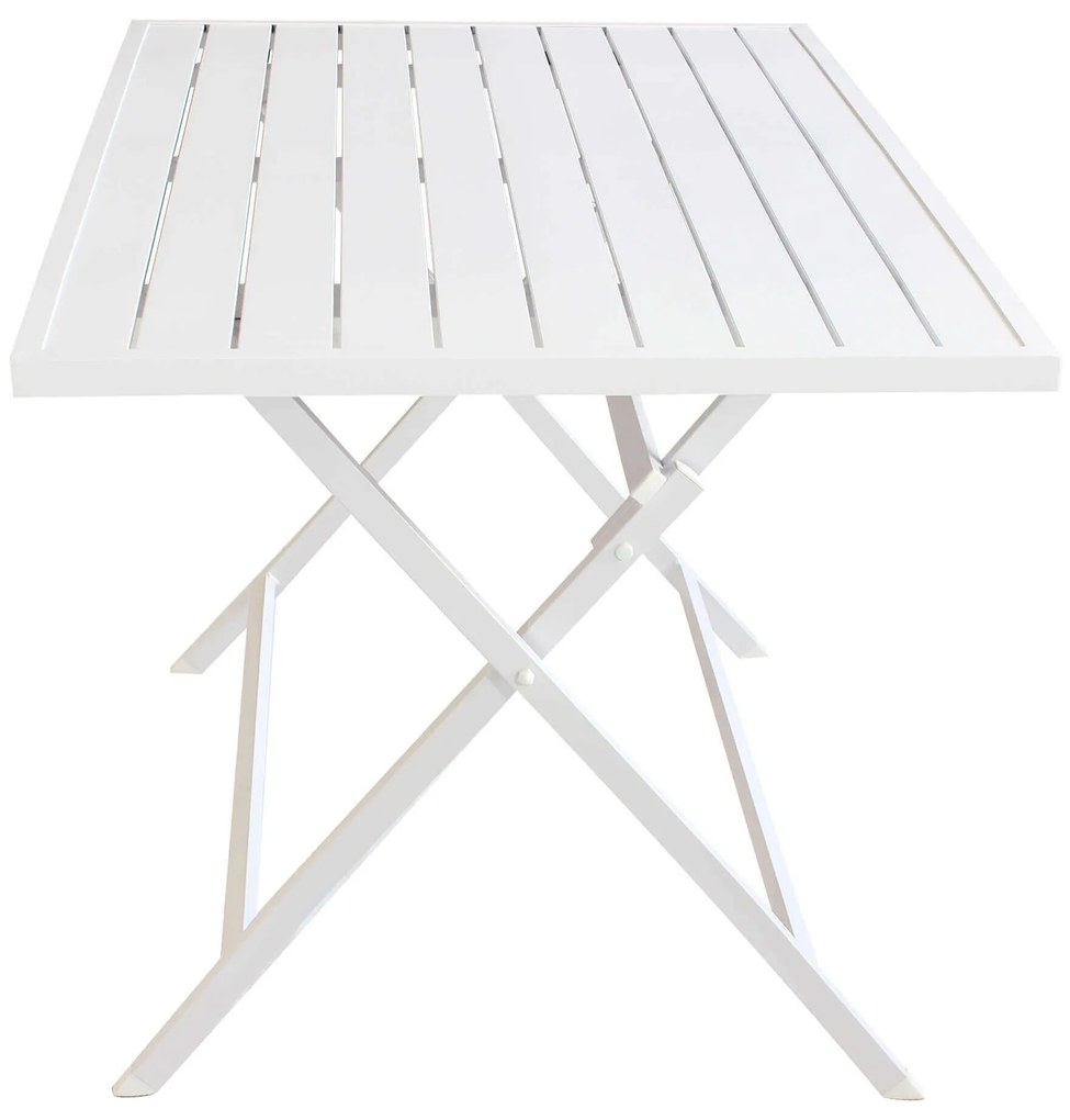ABELUS - set pieghevole tavolo in alluminio cm 130 x 77 x 73 h con 4 sedie Gaja