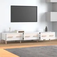 Mobile Porta TV Bianco Lucido 150x34,5x30 cm Legno Multistrato cod mxl 27805