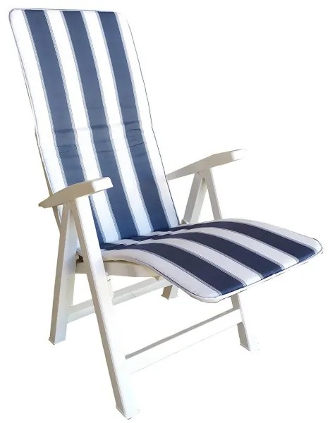 Cuscino imbottito pieghevole copri sdraio sedia 50x154 con bordino BLU
