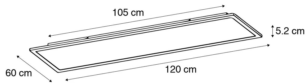 Plafoniera in acciaio 120 cm incl. LED con telecomando - Liv
